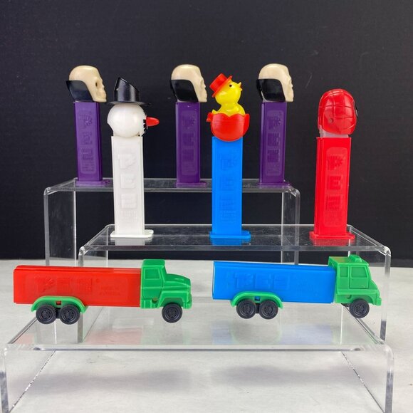 Vintage PEZ Dispenser Dr Skull Snowman Chick Spiderman Semi Truck Lot of 8 - Picture 4 of 8